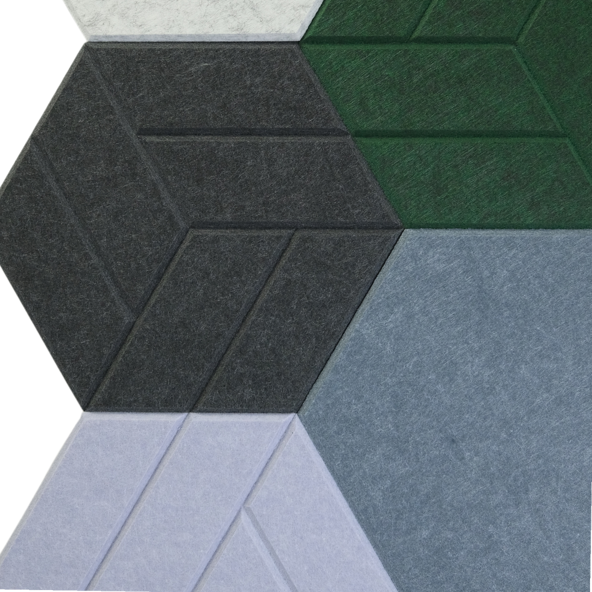 Multiple hexagon acoustic panels