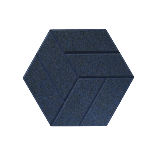 Hexagon acoustic panel dark blue front