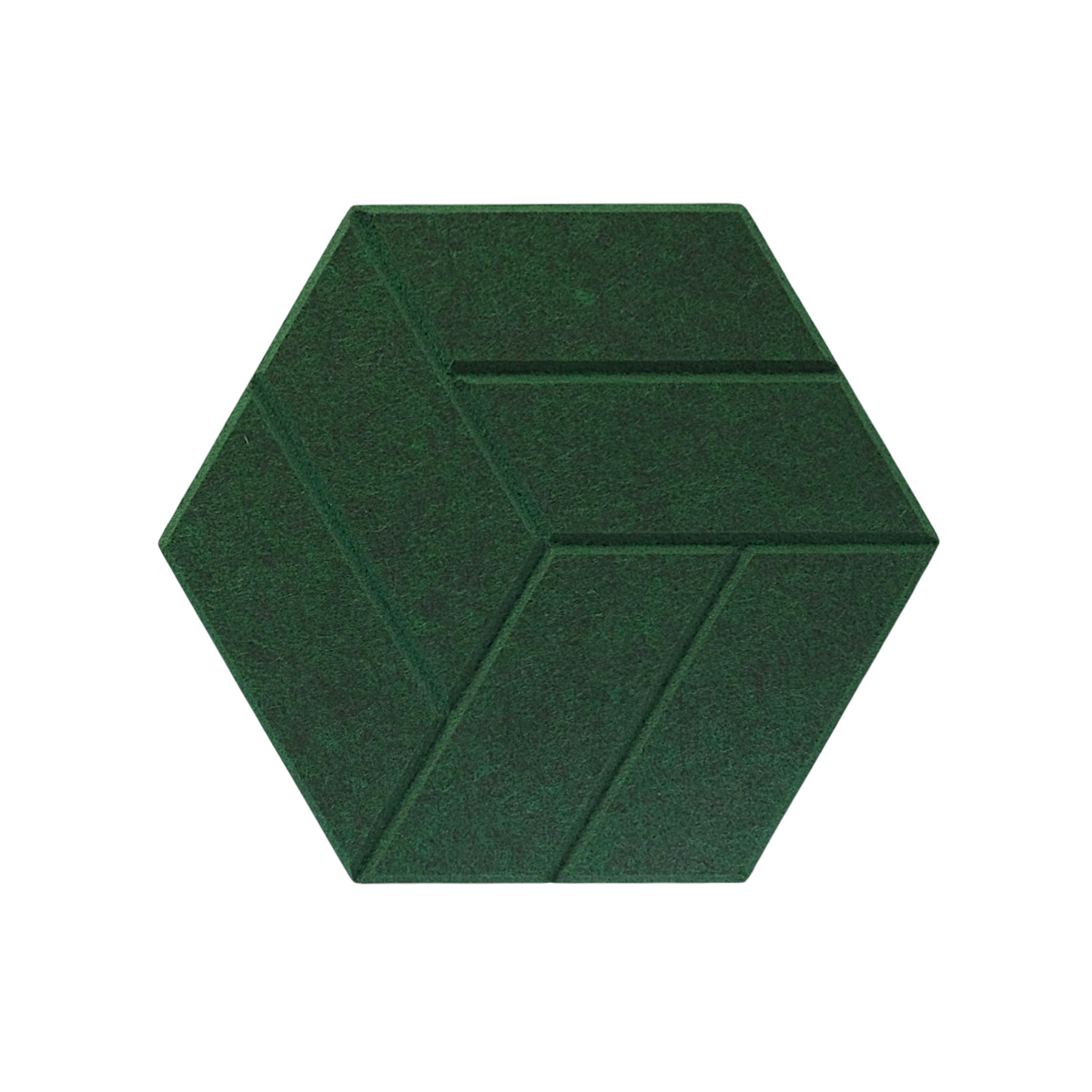 Hexagon acoustic panel dark green front