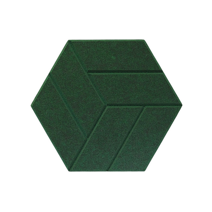 Hexagon acoustic panel dark green front