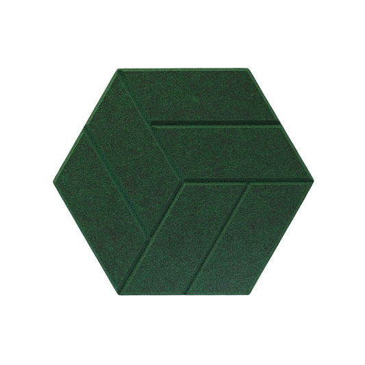 Hexagon acoustic panel dark green front