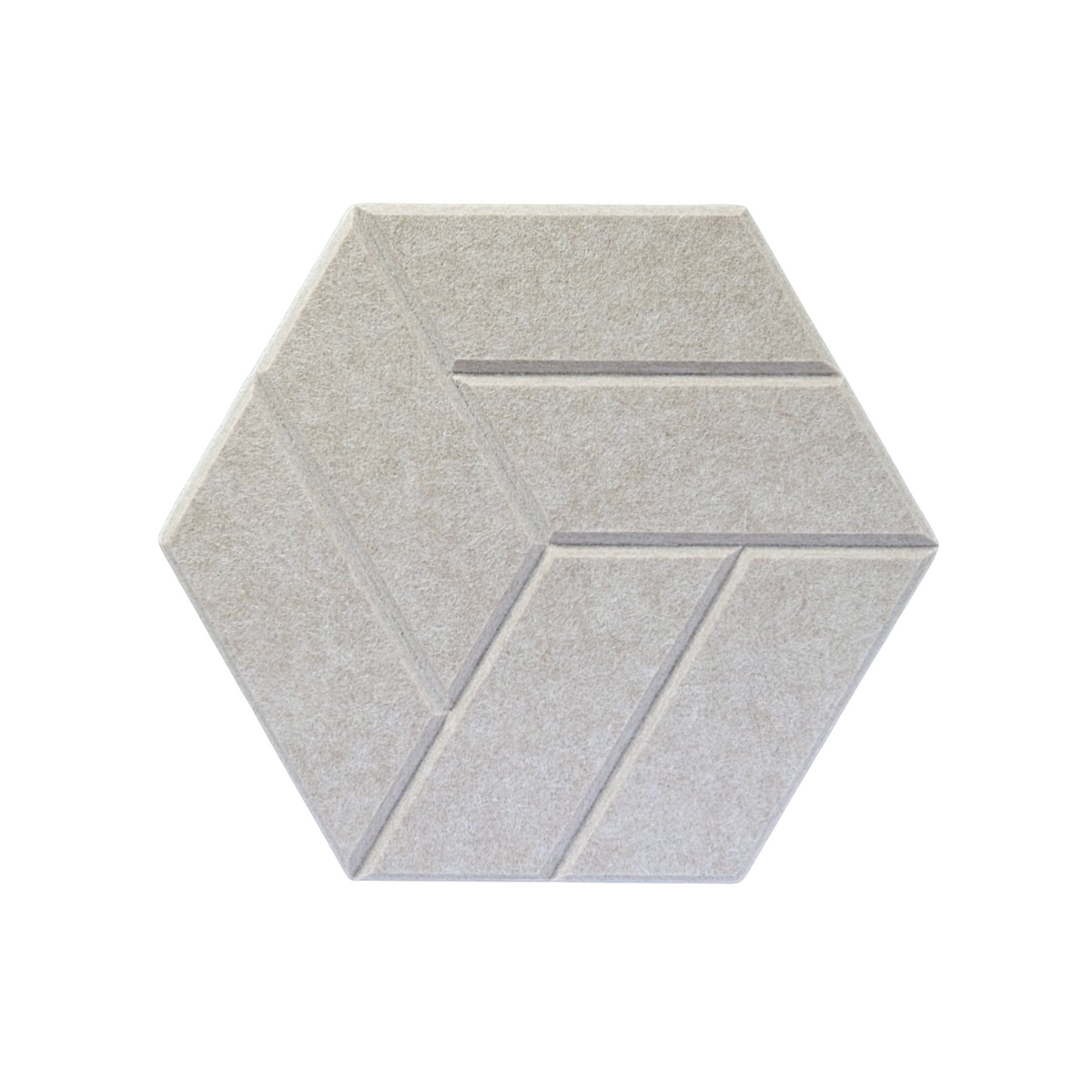 Hexagon acoustic panel light beige front