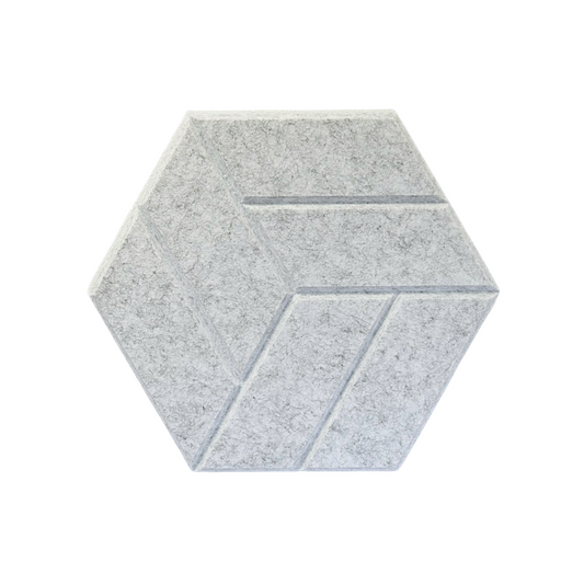 Hexagon acoustic panel silver grey front