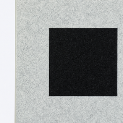 Square acoustic panel silver grey back