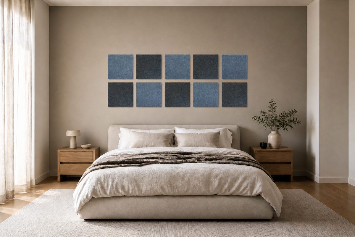 Acoustic panels in bedroom