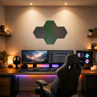 Acoustic panels in gaming room