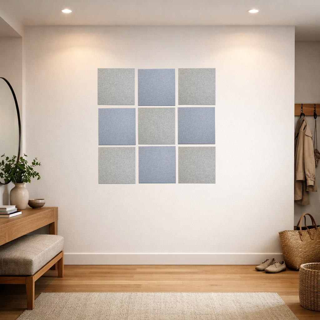 Acoustic panels in hallway