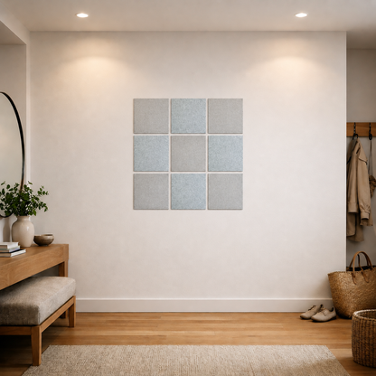 Acoustic panels in hallway