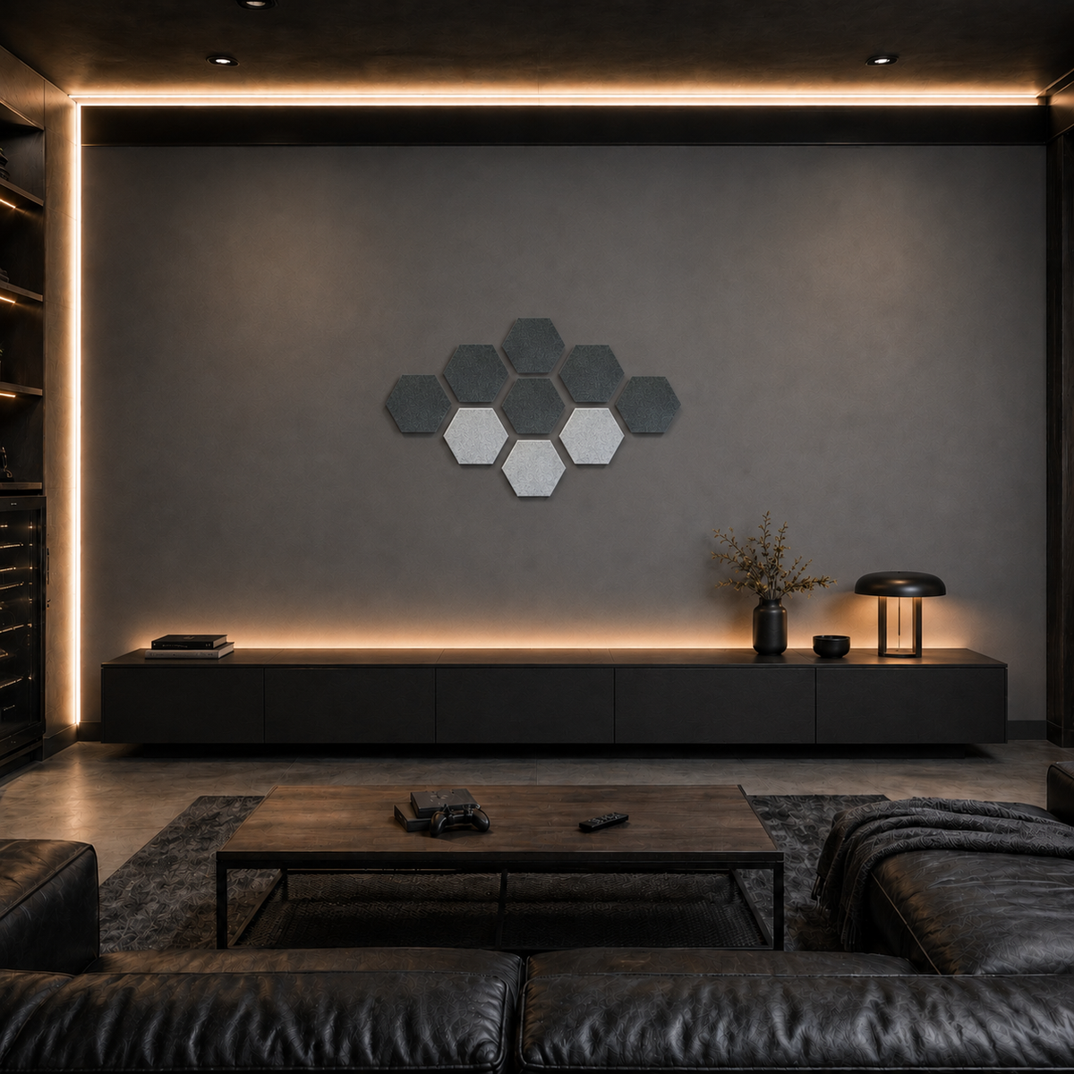 Acoustic panels in man cave