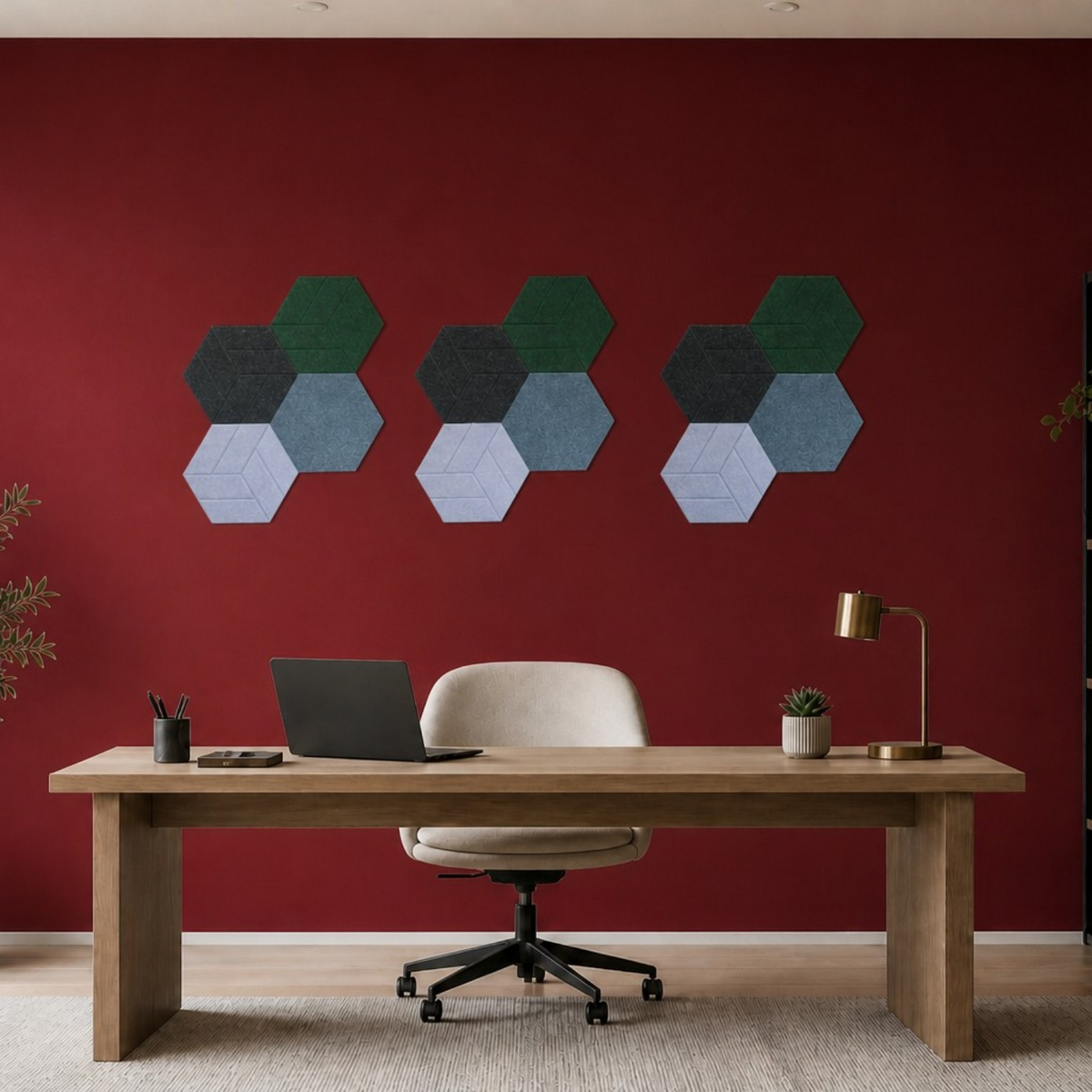Acoustic panels in workroom